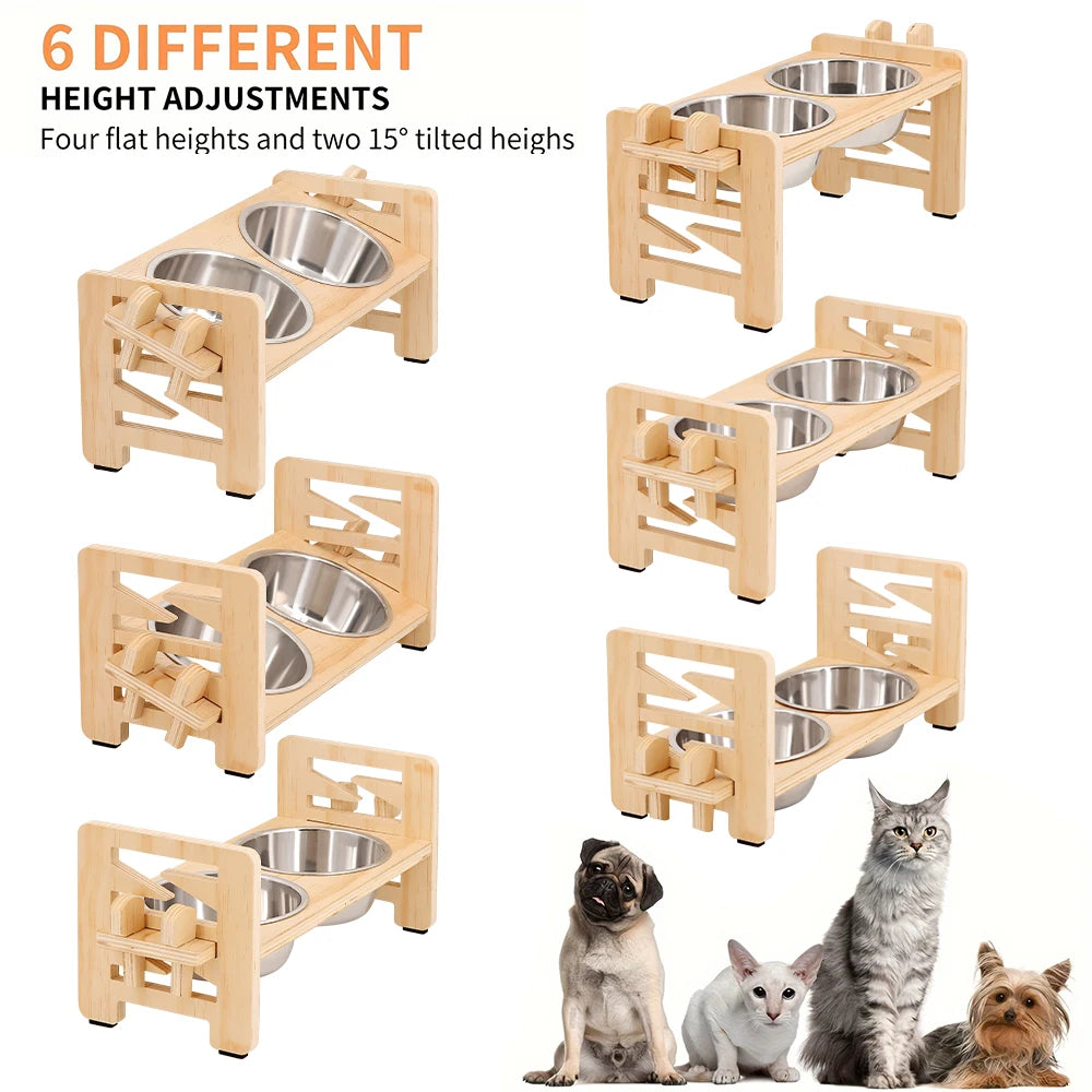 Support Surélevé Ajustable avec Bols Inox – Confort & Digestion Optimale 🐶💛