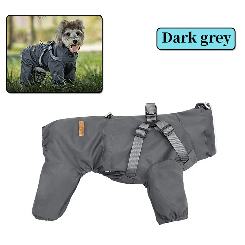4-Legged Raincoat with Harness – Full Protection in the Rain 🌧️🐶💛