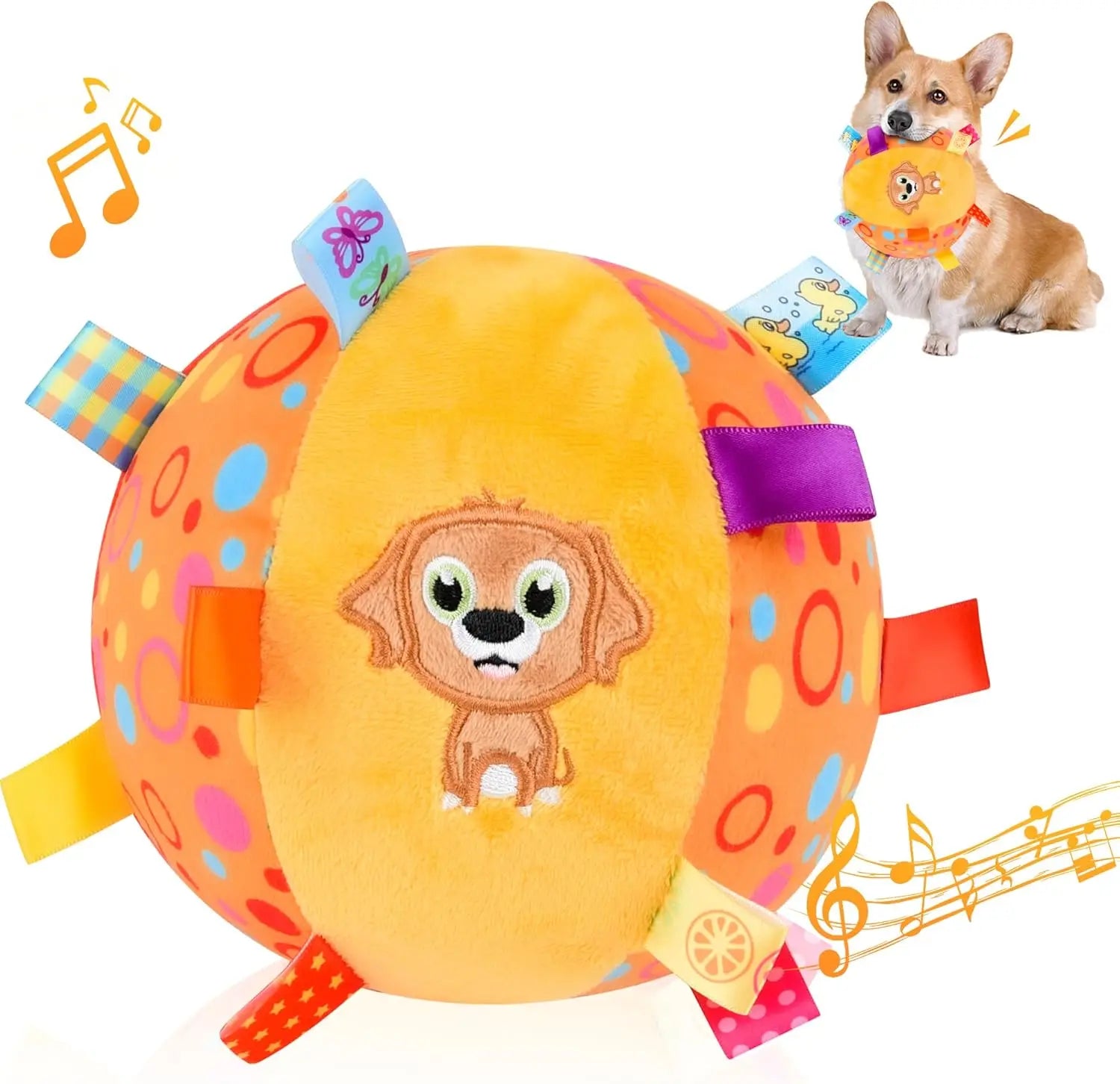 Soft Sound Ball – Interactive Play & Stimulation 🔔🐶💛
