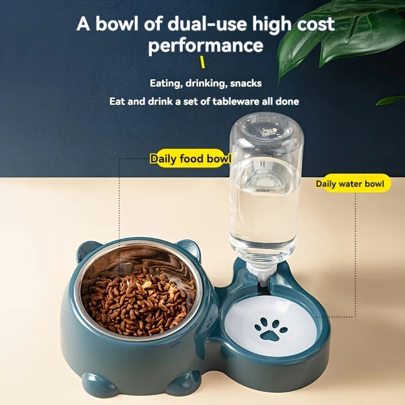 Distributeur Automatique Incliné – Nourriture & Eau Sans Électricité 🥣💧🐶💛