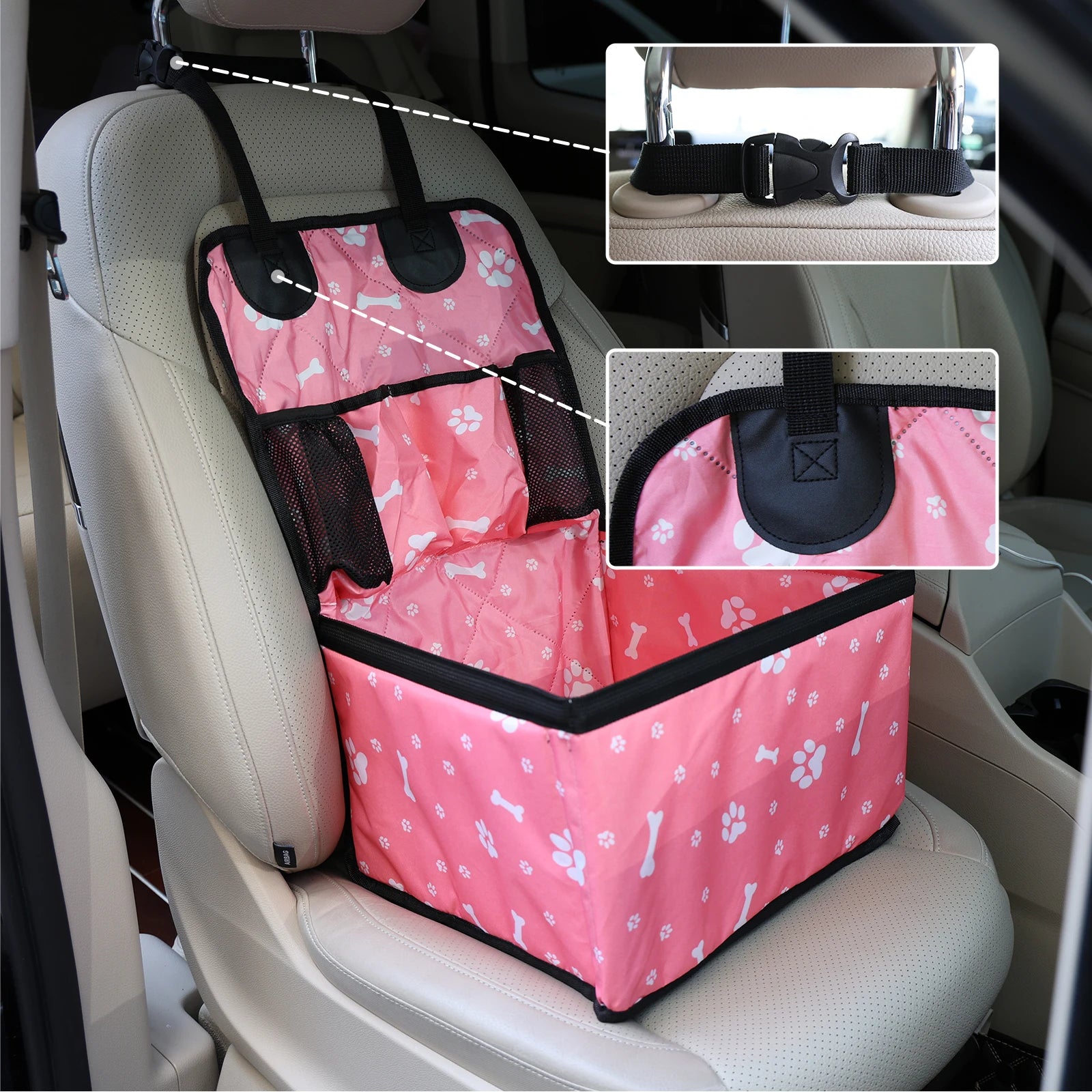 Comfort+ Car Seat for Dogs – Secure, Non-Slip & With Storage 🚗🐶💛