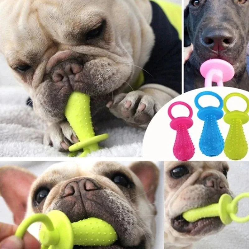 Teether Pacifier Toy - Soothing & Play for Puppies 🍼🐶💛