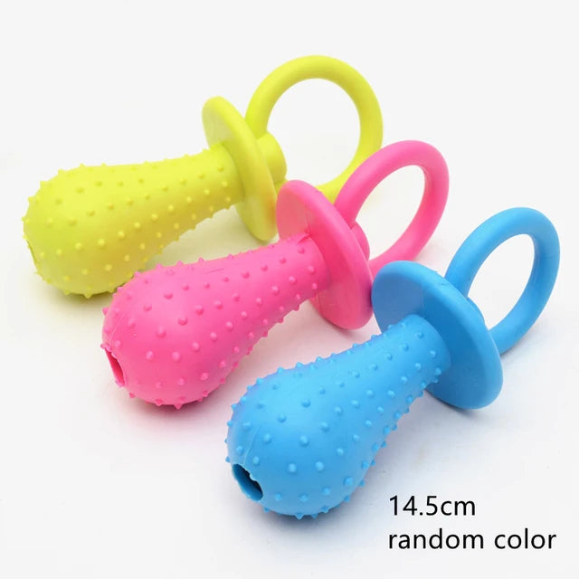 Teether Pacifier Toy - Soothing & Play for Puppies 🍼🐶💛