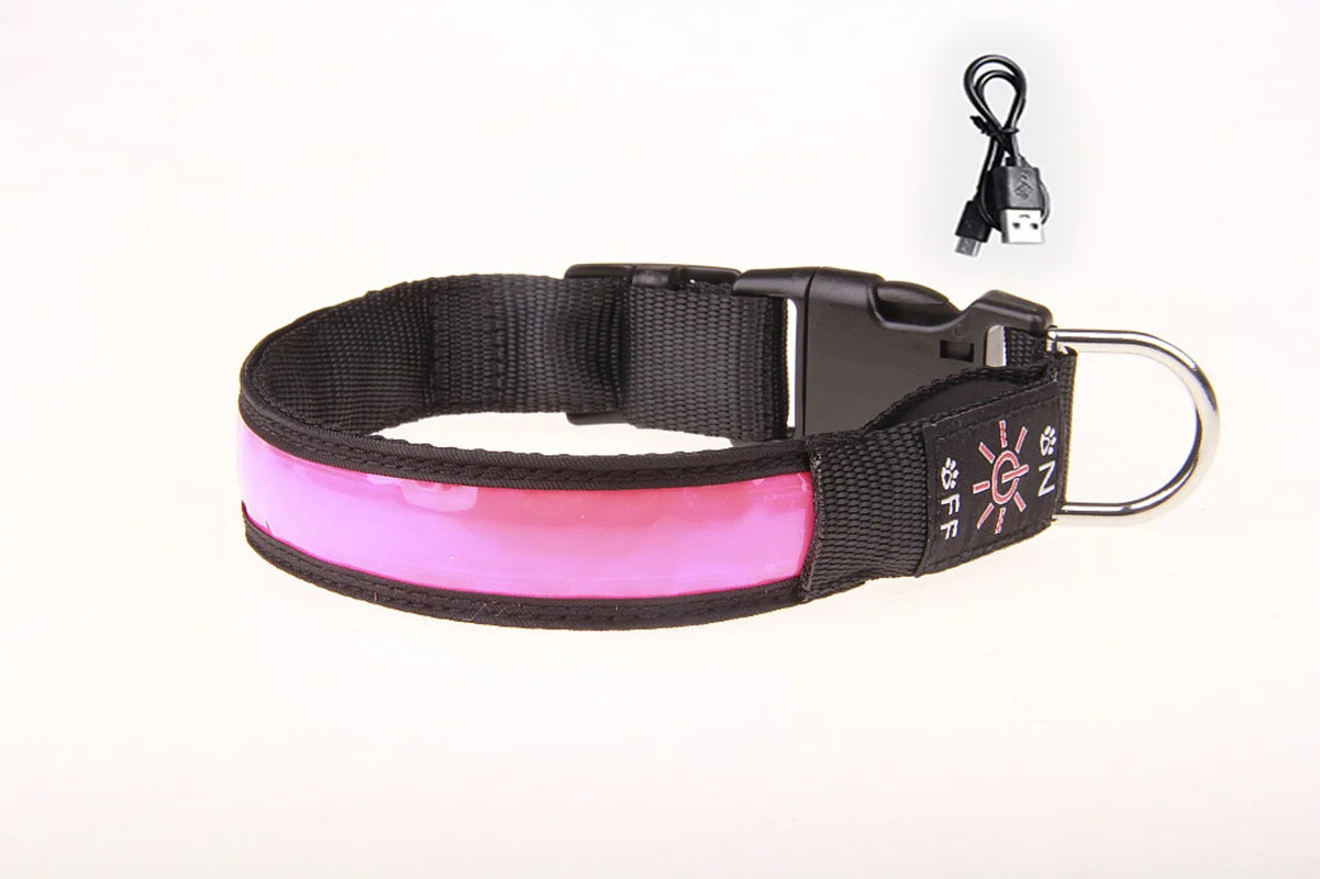 Rechargeable LED Collar – 500m Visibility & Night Safety 🌙🐶💛