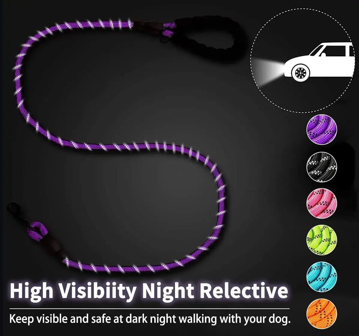 Ultra-Resistant Reflective Leash – Total Control & Safety 🐶💛