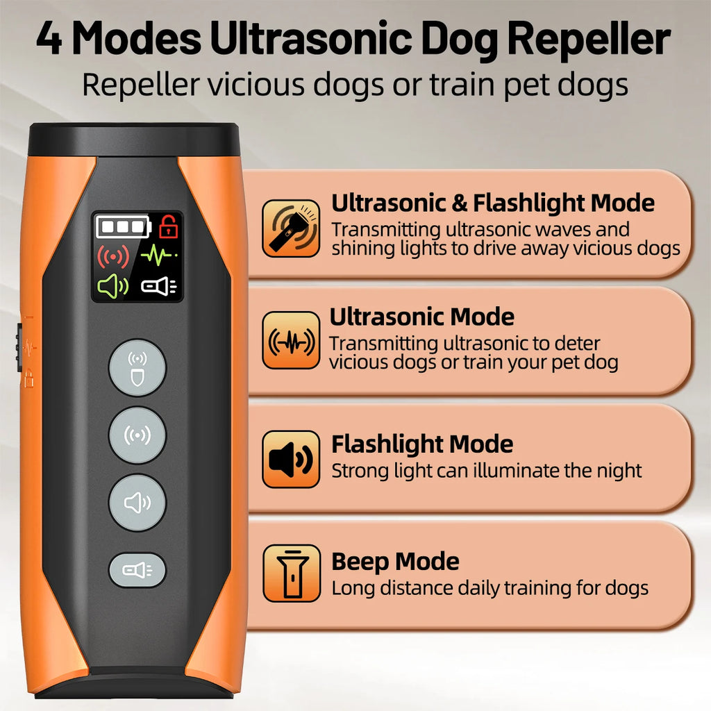 Répulsif Ultrason 4-en-1 – Stop Aboiements & Contrôle Intelligent 🐶🔊💛