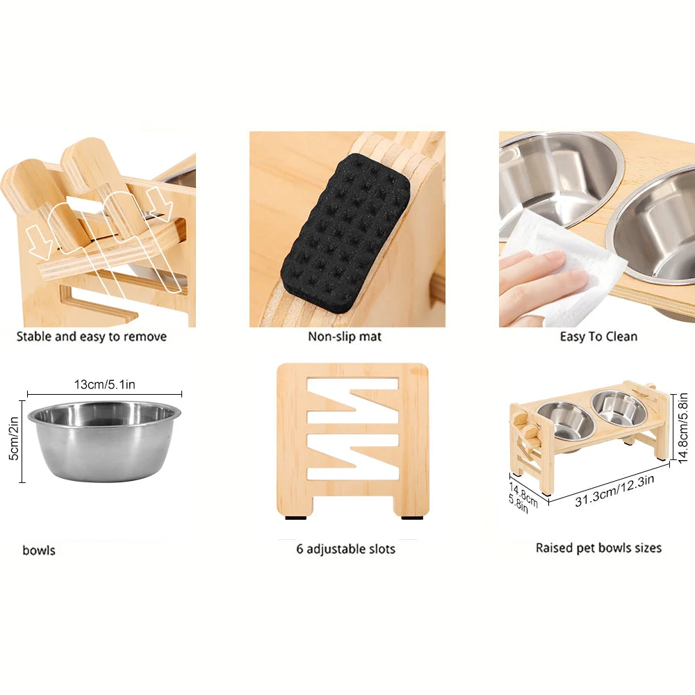Support Surélevé Ajustable avec Bols Inox – Confort & Digestion Optimale 🐶💛