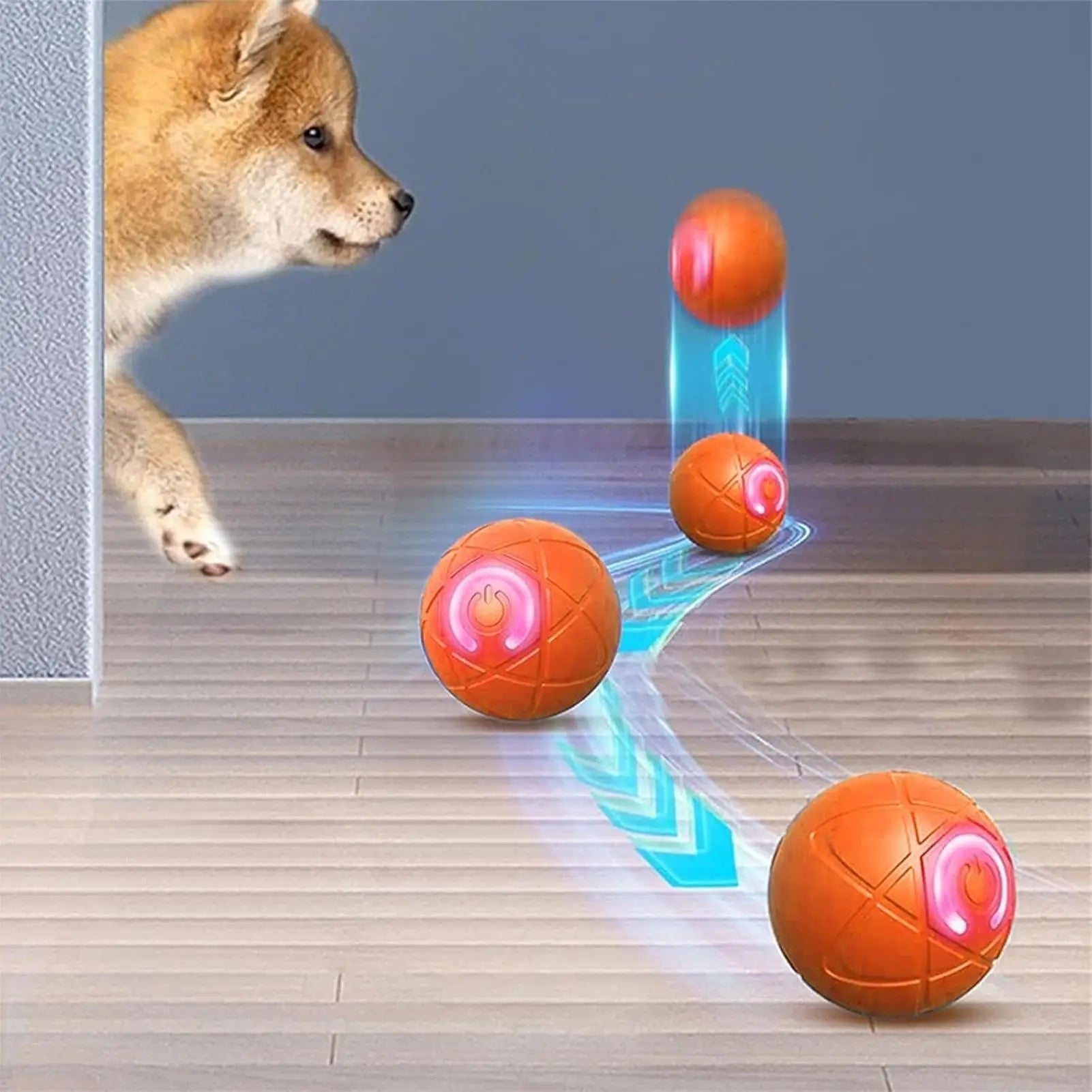 Automatic LED Ball – Smart & Anti-Boredom Toy ⚡🐶💛