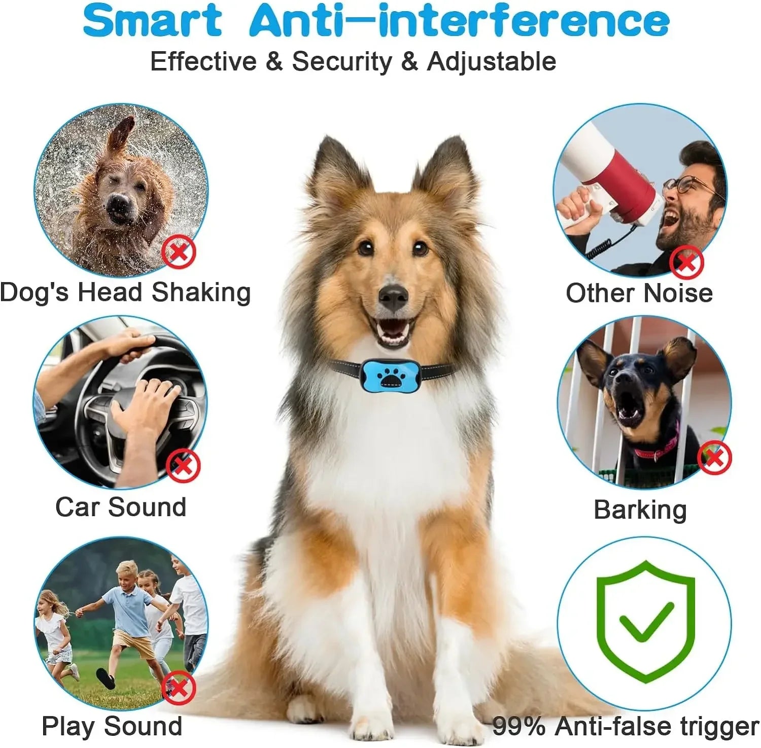 Smart Bark Collar – Ultrasonic & Gentle Vibration 🐶💛