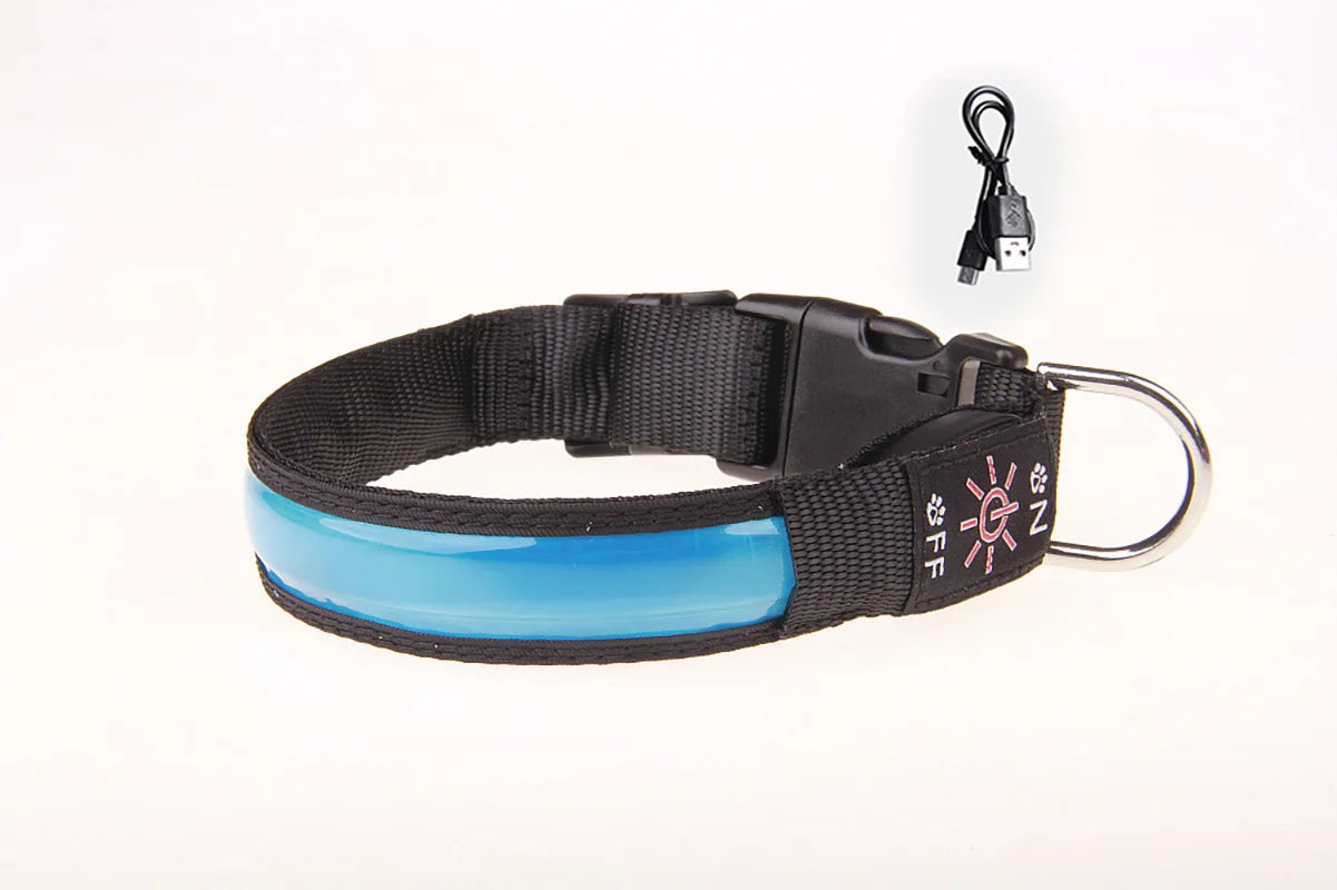 Rechargeable LED Collar – 500m Visibility & Night Safety 🌙🐶💛