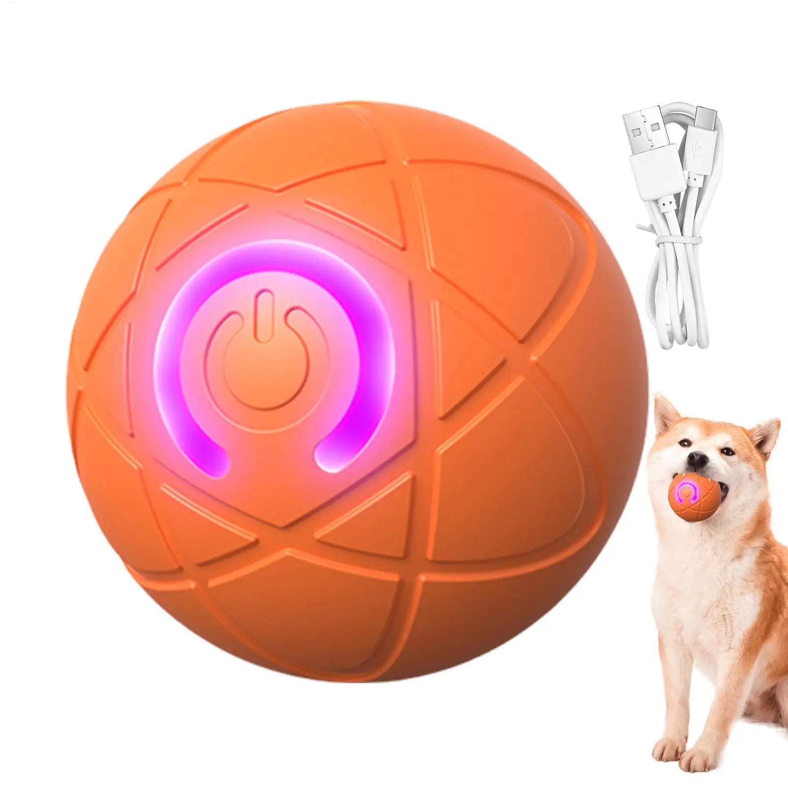 Automatic LED Ball – Smart & Anti-Boredom Toy ⚡🐶💛