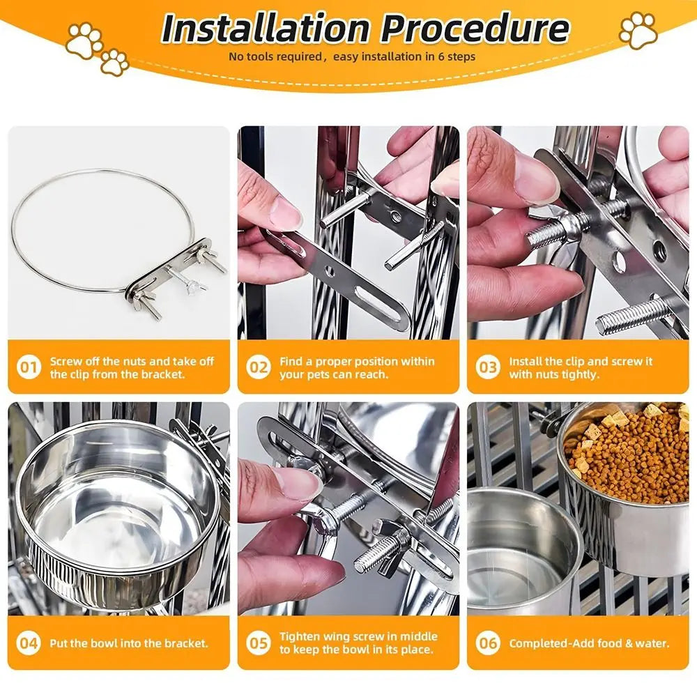 Bol Suspendu Anti-Mâchouillage – Acier Inoxydable & Repas Sans Dégâts 🐾🥣