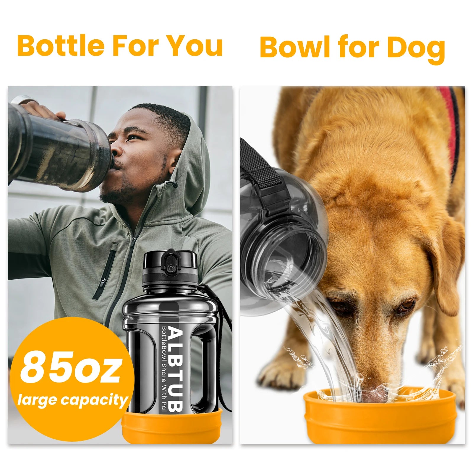 Large Capacity 2.5L Bottle – Long-Lasting Hydration 🐶💧