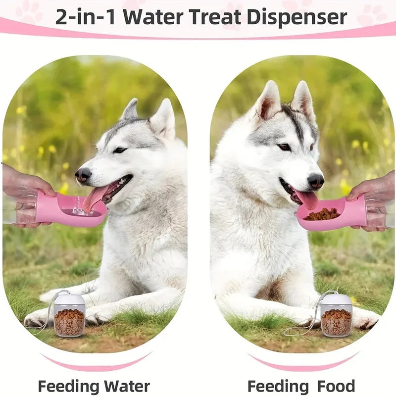 Portable 3-in-1 Bottle – Leak-Proof Water & Food 🐶💧