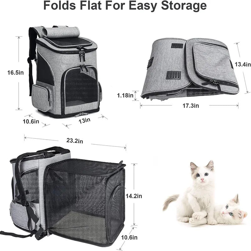 Sac Extensible Confort+ – Espace XL & Transport Respirant 🐶🐱💛