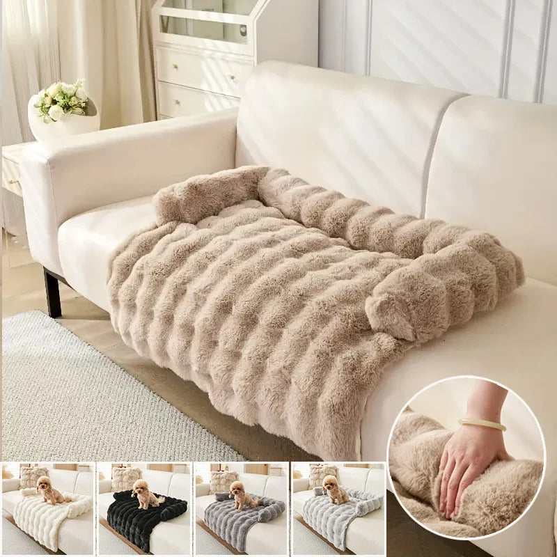Tapis Luxe Fausse Fourrure – Confort Royal & Douceur Extrême 🐶💛