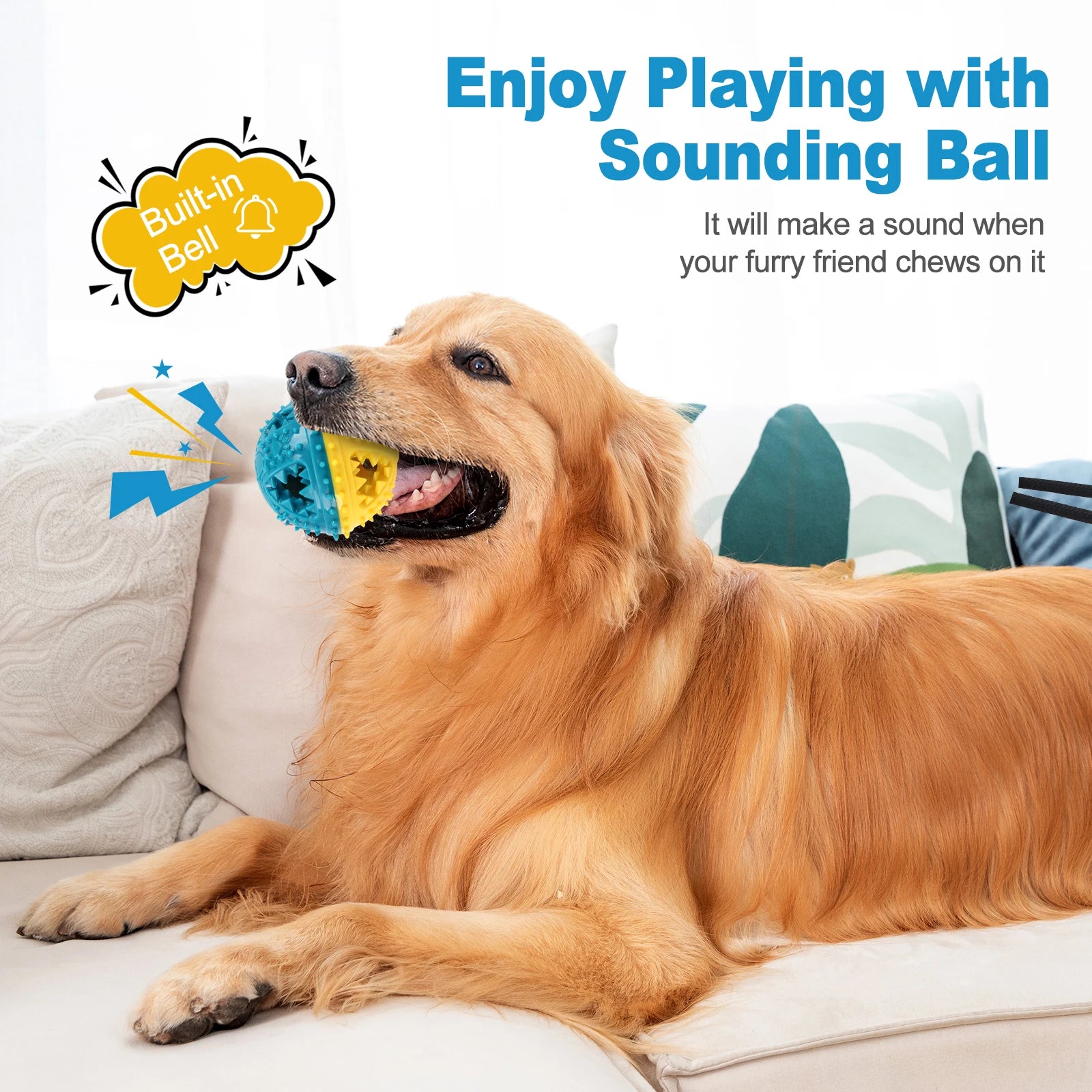 Balle Interactive Distributeur – Jeu Intelligent & Anti-Ennui 🧠🐶💛