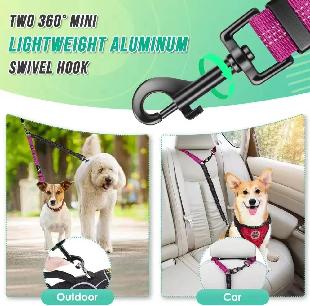 Anti-Shock Double Leash Attachment – Walk 2 Dogs Stress-Free 🐶🐶💛