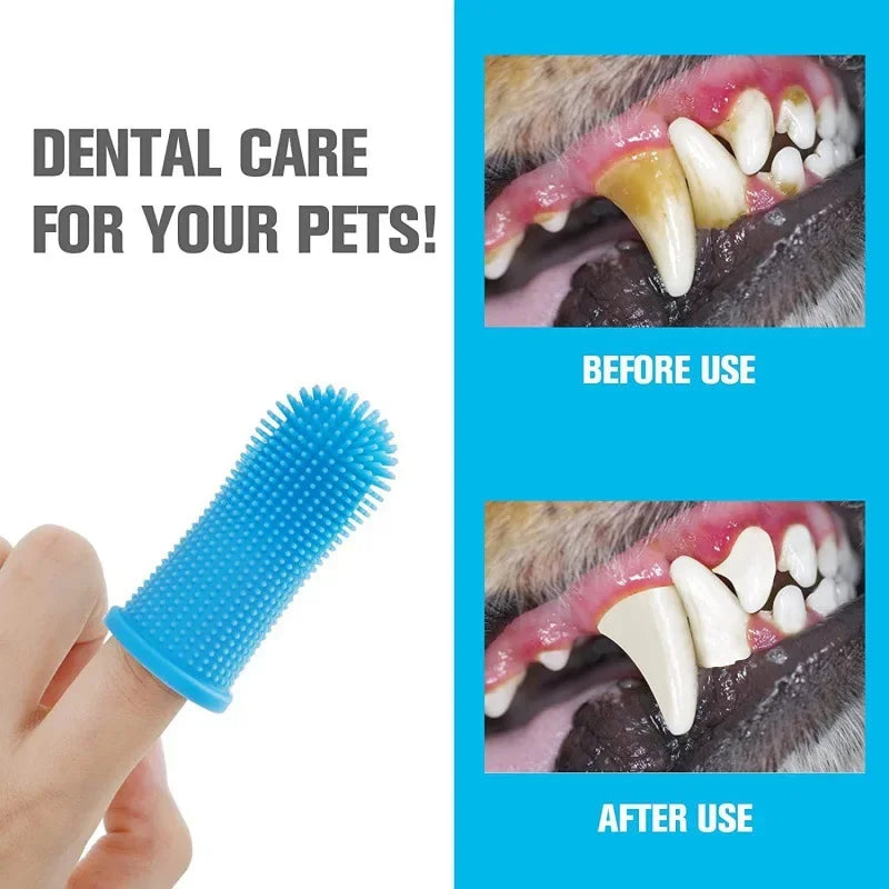 Brosse à Dents Doigt 360° – Nettoyage Doux & Haleine Fraîche 🐶💛