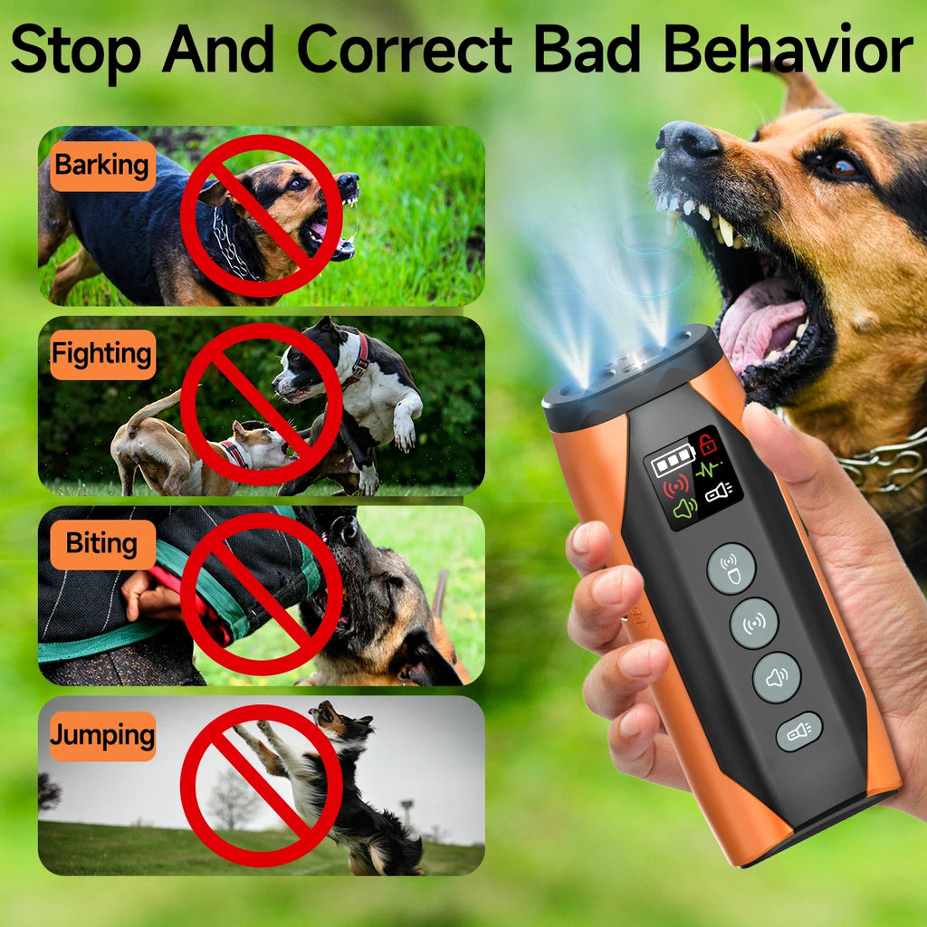 Répulsif Ultrason 4-en-1 – Stop Aboiements & Contrôle Intelligent 🐶🔊💛