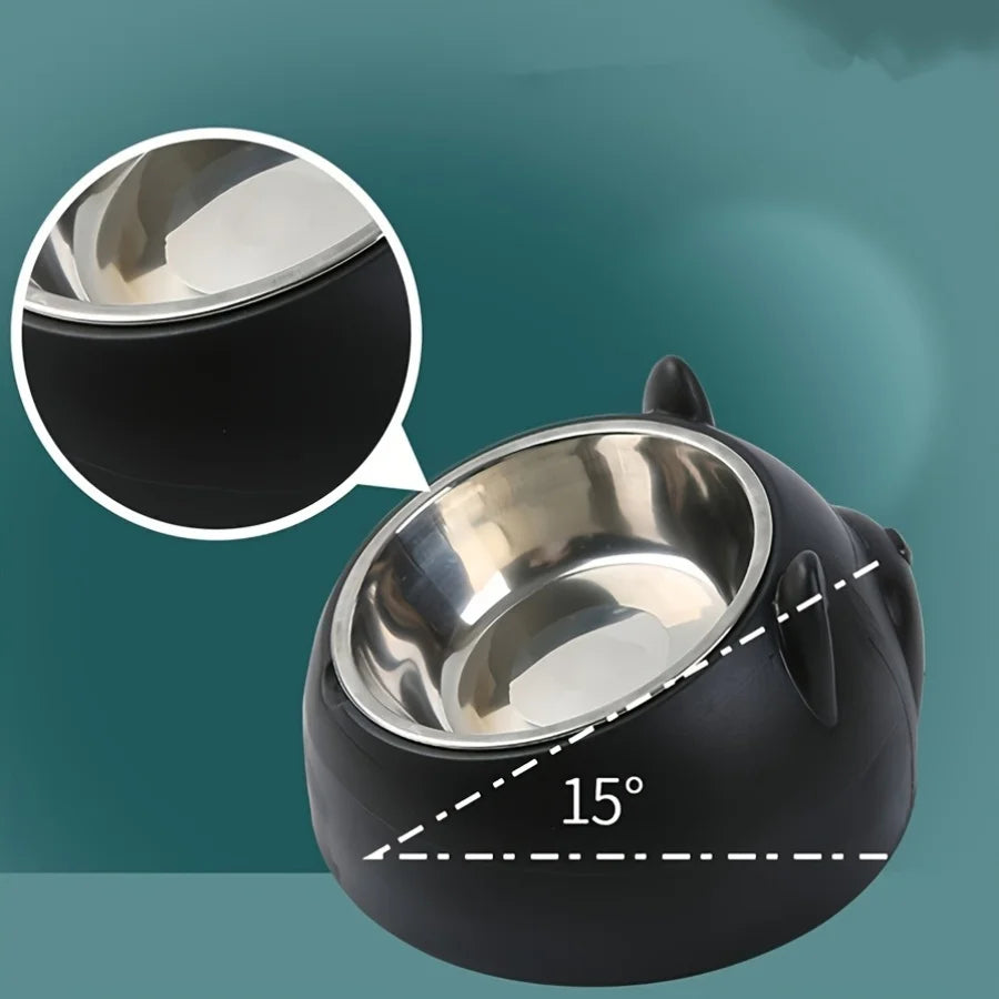 Bol Surélevé Incliné Oreilles Mignonnes – Confort & Protection du Cou 🐱💛