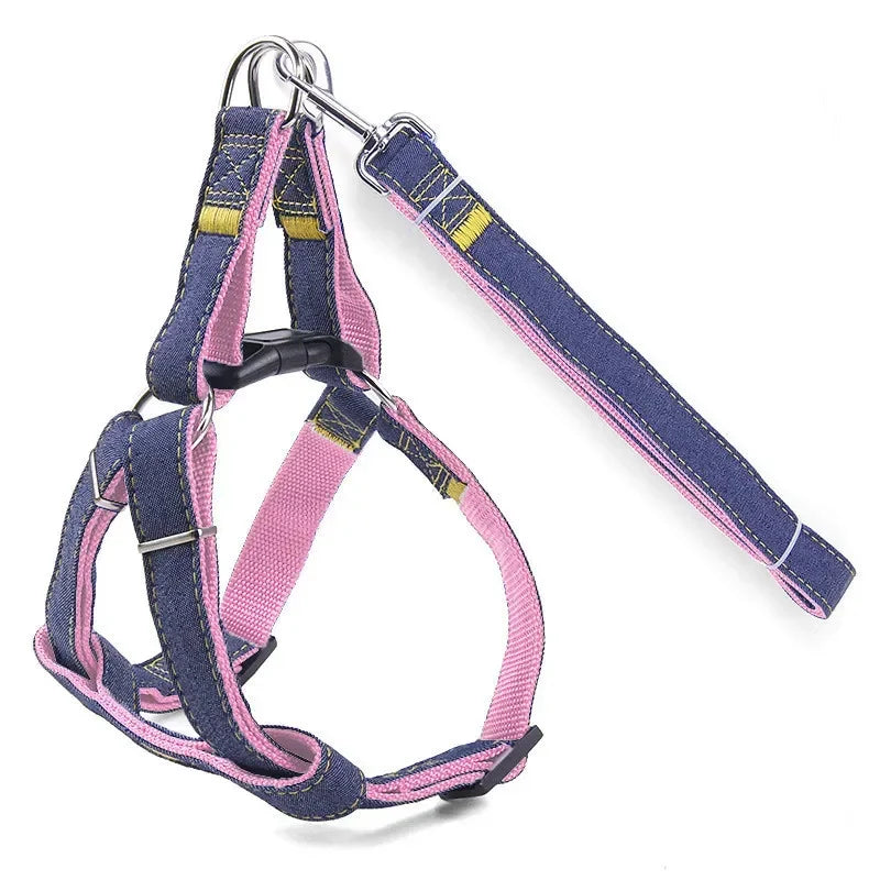 Denim Harness Set – Urban Style & Comfort 🐶👖💛